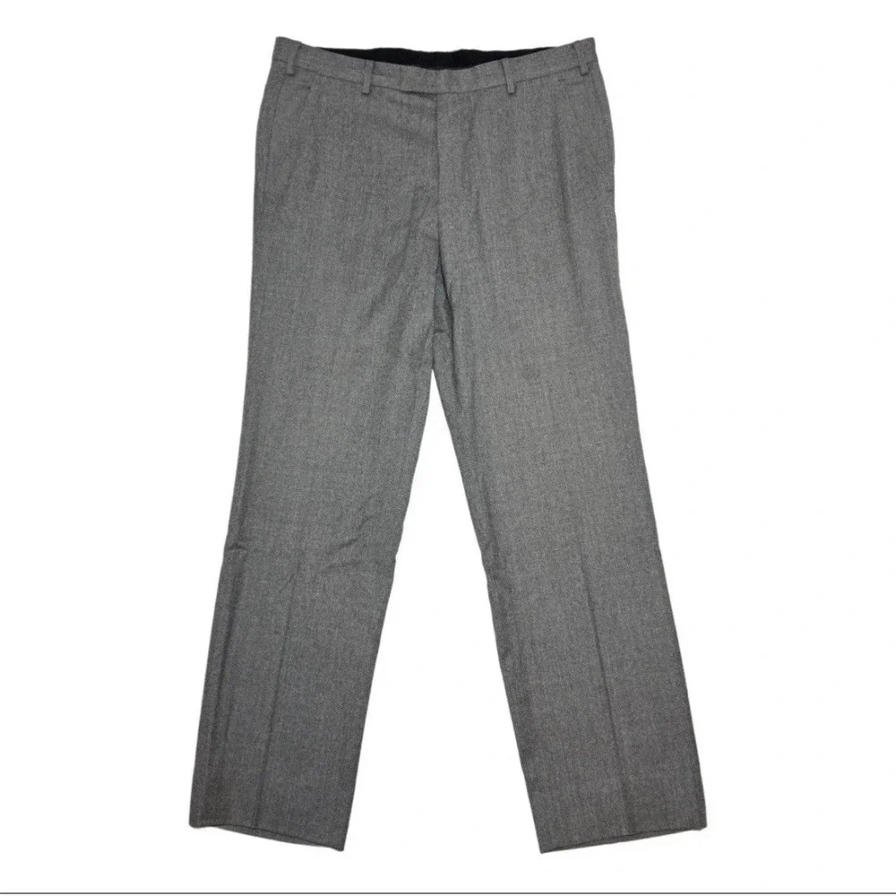 Valentino Mens Gray Dress Pants Wool‎ Flat Front Italy Tailored Trousers 36x32